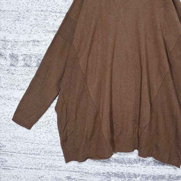 Merilic Oversized Drop Shoulder Knit Sweater Camel Relaxed Fit - Picture 5 of 5